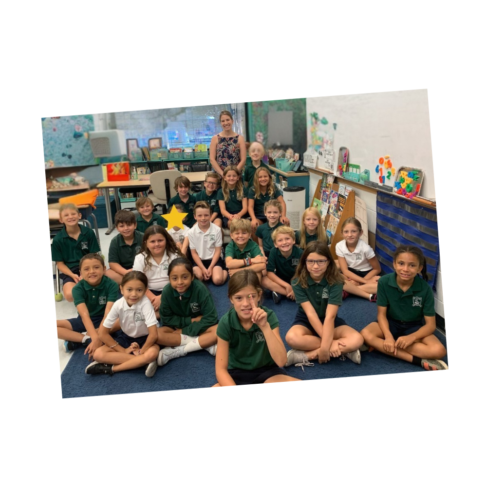 Third grade class group photo with teacher