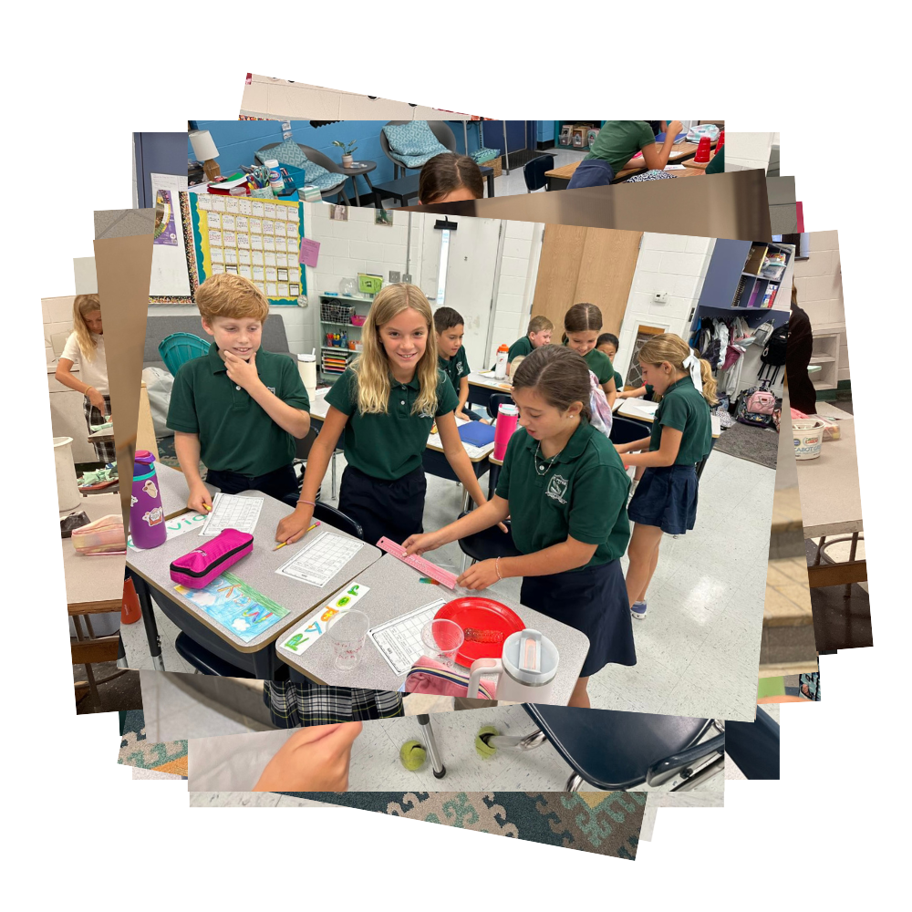 Students measure gummy worms for math class