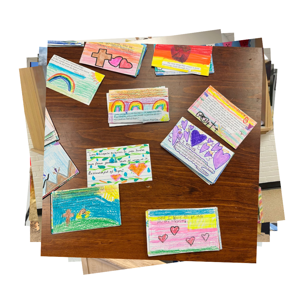 Spiritual bouquet cards for service project