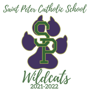 2021-2022 school spirit logo that reads Saint Peter Catholic School Wildcats 2021-2022