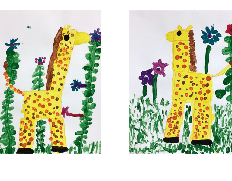 Giraffes in the Flower Garden