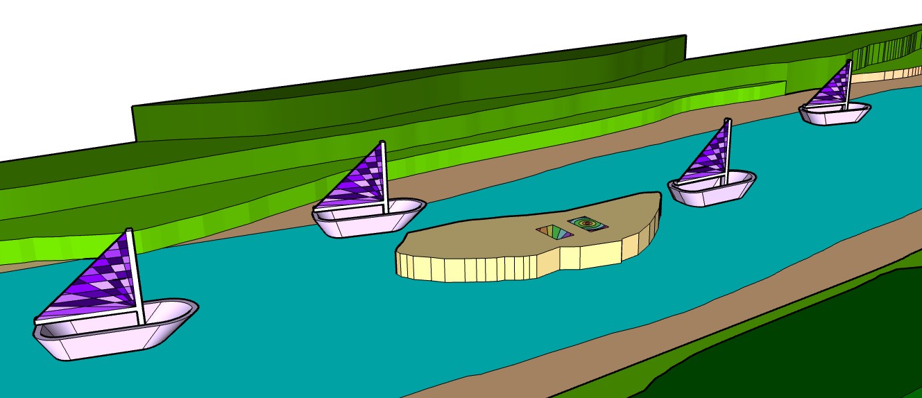 colorful sailboats created in computer aided design